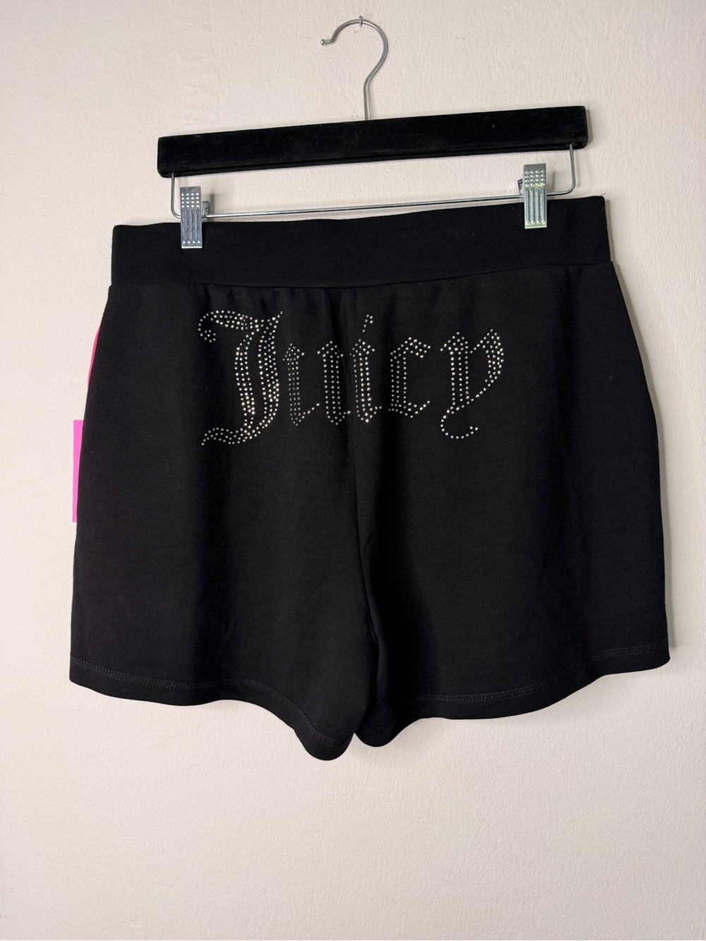 Juicy Couture Sport Rhinestone Logo Black Shorts Size L NWT Y2K